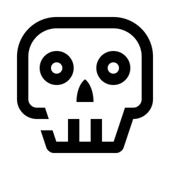 Skeleton Skull Head Line Icon