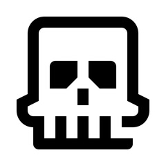 Skeleton Skull Head Line Icon