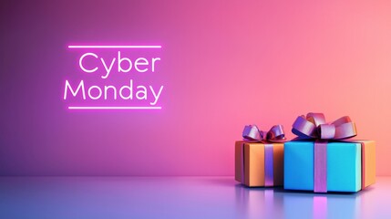Cyber monday - website banner shopping background