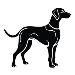 create a dog silhouette vector with white background