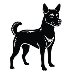 create a dog silhouette vector with white background