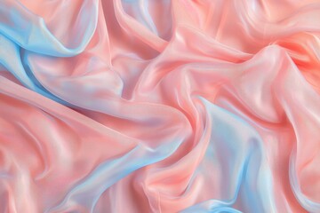 Obraz premium Ethereal Silk Elegance Close-Up of Flowing Pastel Fabric in Serene Composition - Ideal for Fashion, Design, and Artistic Projects
