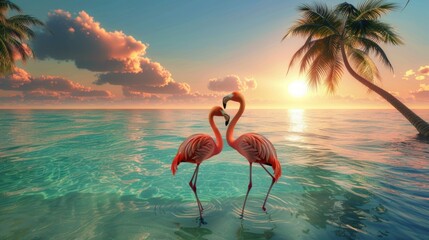 Tropical Valentine Day Card Design