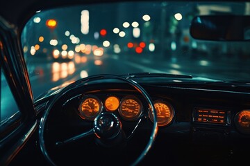 a car needle at night 