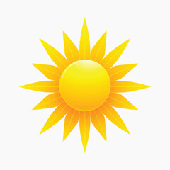 Bright yellow sun illustration