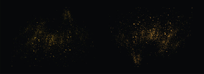 Naklejka premium Gold glitter light effect golden dots magic splatter texture. gold glitter decoration