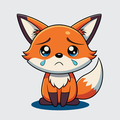 Sad Fox with Drooping Ears Illustration