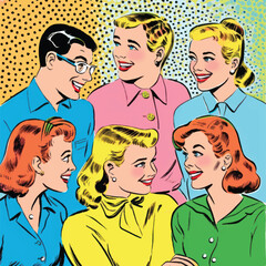 Colorful retro pop art illustration