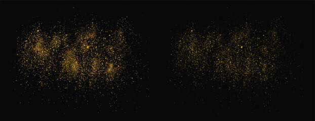 Isolated splatter glowing light effect confetti gold glitter illustration. gold glitter confetti background