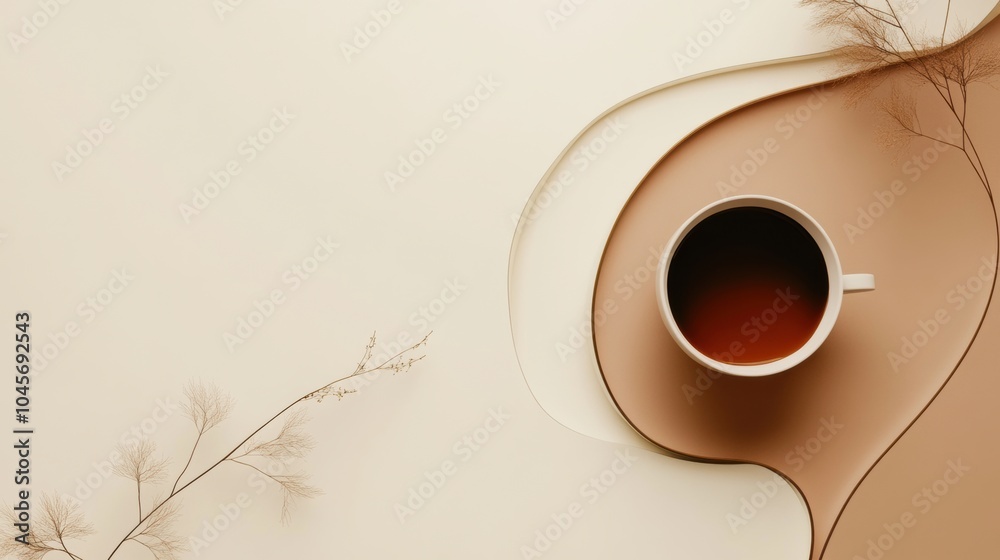 Leinwandbilder swirling patterns of tea blend beautifully with soft natural tones, inviting a sense of calm and tra