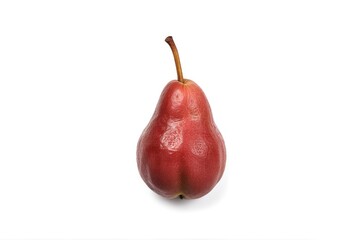 Fresh and Juicy Red Starkrimson Pear on a White Background Image