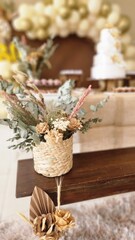 flowers in decorative dried plants