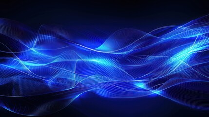 Fototapeta premium Abstract Blue Waves of Light