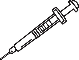 Fototapeta premium Set of Black Medical Syringe Icons Isolated Vector Illustration. Syringe Vector Injection.