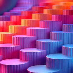Obraz premium Vibrant 3D Geometric Pattern Abstract Digital Render