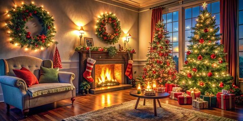 Festive Christmas Zoom Background for Virtual Meetings &ndash; Ideal Holiday Product Photography