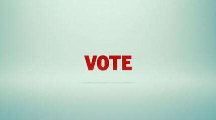 word "VOTE" centered on a plain background. The minimalistic design emphasizes the importance of voting, conveying a sense of civic duty, unity, and democratic responsibility