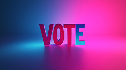 word "VOTE" centered on a plain background. The minimalistic design emphasizes the importance of voting, conveying a sense of civic duty, unity, and democratic responsibility