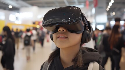 デジタルイノベーションとデザインのためのテクノロジー博覧会でのバーチャルリアリティ体験