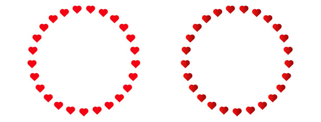 Love heart circle frame. Heart round border design