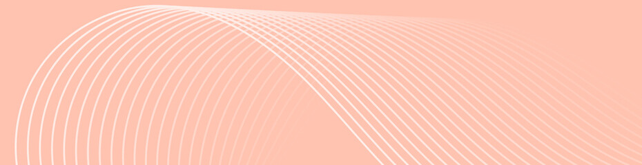 Abstract background with lines and waves. Web banner size. Element for design isolated. Vector background for brochure, booklet, flyer, poster. Beige gradient. Orange