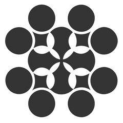 Minimalist Interconnected Shapes and Circles Pattern Vector for Backgrounds.