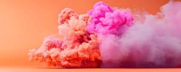 Fototapeta premium Vibrant Colorful Smoke Plumes in Mid-Explosion Burst - Captivating Abstract Art for Creative Projects and Visual Impact