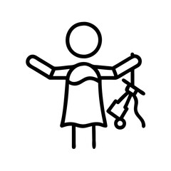 Masterful Puppet-Making Icon in Detailed Line Art Design