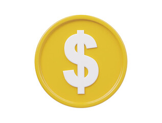 Dollar icon 3d render illustration