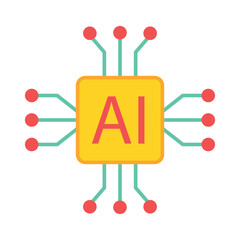 artificial intelligence sign symbol vector color icon