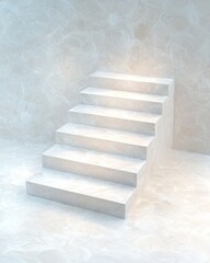 White Marble Stairs Product Display Mockup
