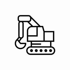 excavator detailed icon sign vector