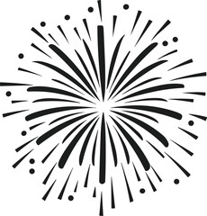 Obraz premium Fireworks Burst Vector Illustration – Black and White Festive Explosion Design