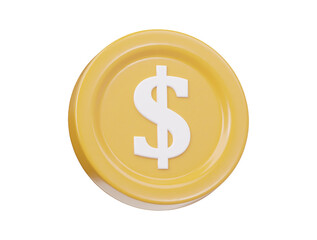 Dollar icon 3d render illustration