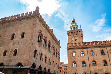 Naklejka premium Palazzo dei Notai and Palazzo d'Accursio in Bologna