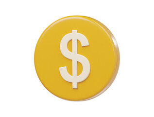 Dollar icon 3d render illustration
