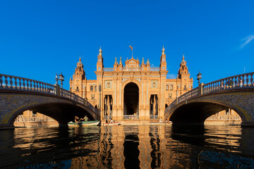 Fototapeta premium Plaza de España is an architectural complex located in María Luisa Park in the city of Seville (Andalusia, Spain).