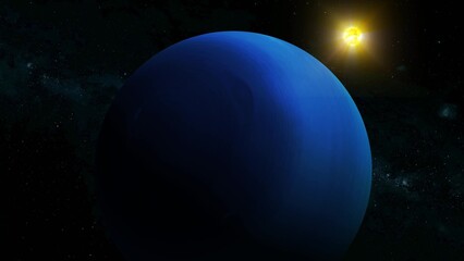 Blue Planet with Star in Space © Sohan Stock