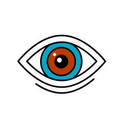 Eye logo in linear style for optometric clinic. Flat vector illustration on white background