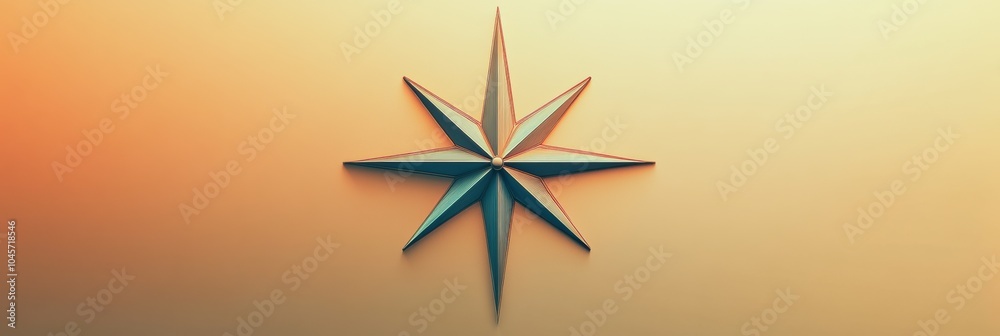 Fototapete A striking compass rose illustrates direction with sharp lines and a central point, perfect for navigating land or sea. Generative AI
