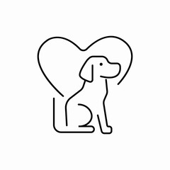 dog love icon sign vector