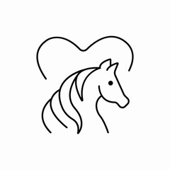 horse love icon sign vector
