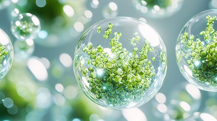 Floating Spheres of Green Life