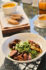 Salad with Potatoes and Meat