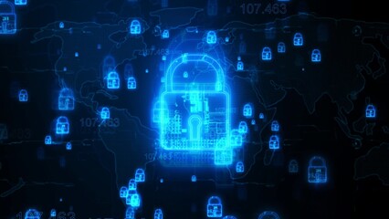 Global Cybersecurity and Data Protection Concept