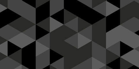 Obraz premium Abstract geometric wall tile and metal cube background triangle wallpaper. Seamless geometric pattern low polygon backdrop background. Gray diamond overlap polygonal background.