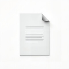 Blank Paper Sheet in Minimalist Style in White for Writing or Note-taking