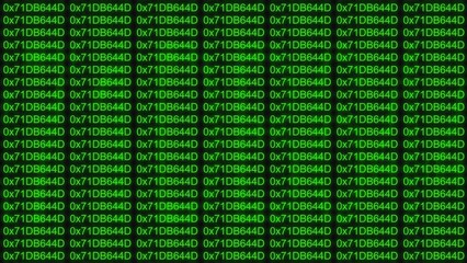 Hexadecimal Code Matrix on Black Background