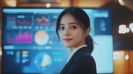 Fototapeta premium Business Woman in Modern Office Environment