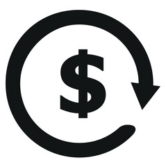 money icon in circle on white background vector icon